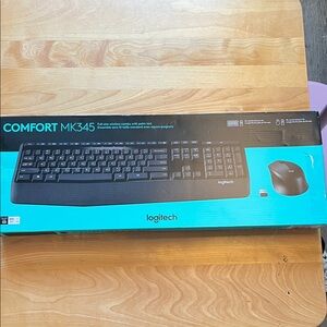 Logitech MK345 Wireless Keyboard and Mouse Set - Black and Teal